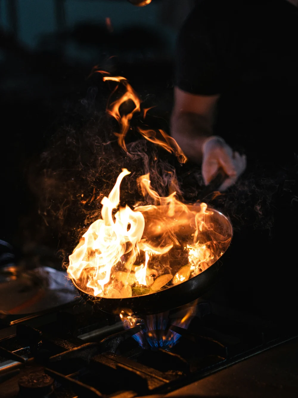 Cocción a fuego vivo en la cocina
